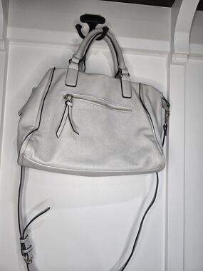 Structured Light Grey Satchel Bag with Top Handles